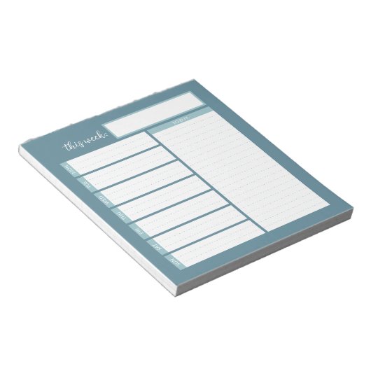 Weekse menuplanningstoetsen notitieblok (Schuin)
