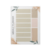 Weekse plank met Abstracte en groene bladeren zond Notitieblok (Linkerzijde)