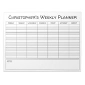 Weekse planner aan Personaliseren met de Keuze van Notitieblok (Voorkant)