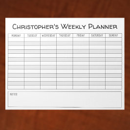 Weekse planner aan Personaliseren met de Keuze van Notitieblok