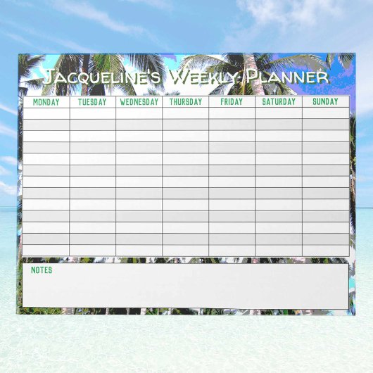 Weekse planner aan Personaliseren met de Keuze van Notitieblok