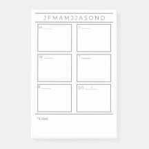 Weekse planner Post It Notes Pad 4"x 6"