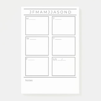 Weekse planner Post It Notes Pad 4"x 6"
