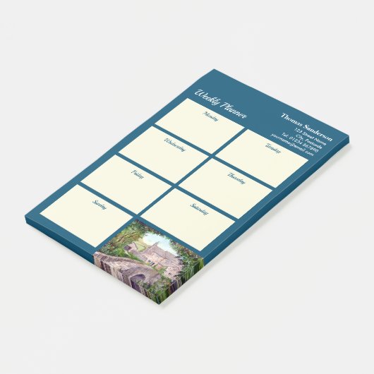 Weekse Planner Stone Bridge England Waterverf Post-it® Notes (Schuin)