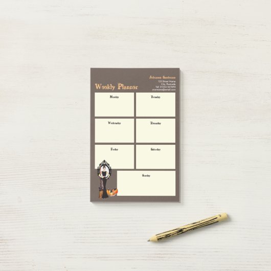 Weekse plater Halloween Classic Witch Black Dress Post-it® Notes (Op bureau)