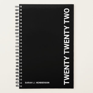 Weekse zwarte witte typografie Maandelijkse Planne Planner