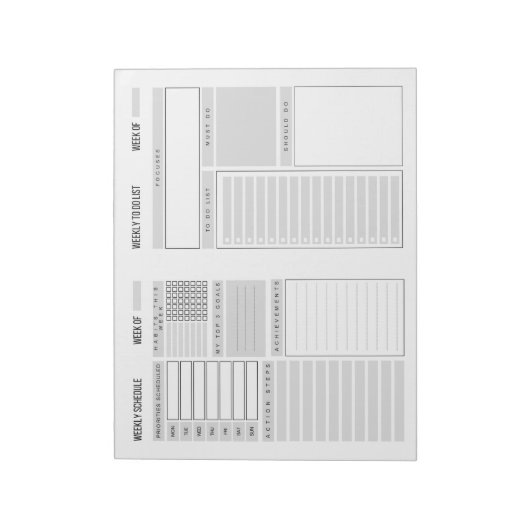 Weekselbordblok Notitieblok (Linkerzijde)