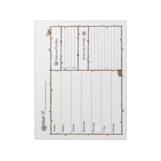 Weekselbordblok Notitieblok (Linkerzijde)