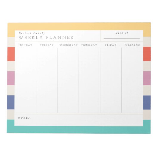 Weekselbordblok voor kleurenblok notitieblok (Voorkant)