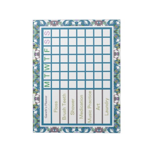 Weekselherinneringsplanner ADHD Boy's Mannen Notitieblok (Linkerzijde)