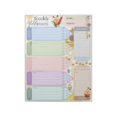 Weekselplankjes en honingbijen met meerdere kleure notitieblok (Linkerzijde)