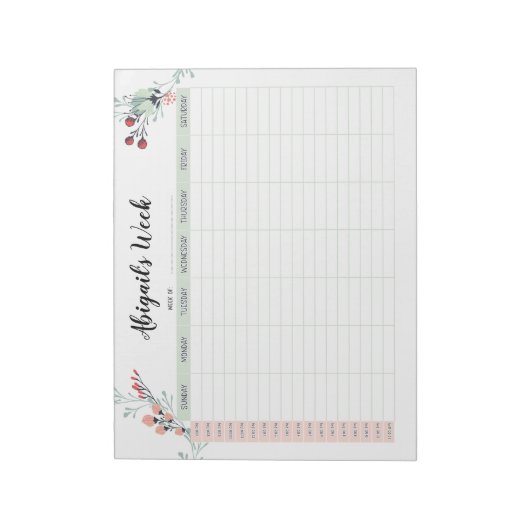 Weekselrooster met zondag Begin 7.00 - 12.00 uur Notitieblok (Linkerzijde)