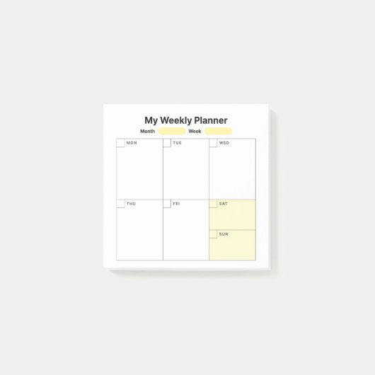 Weekstudieplanner Post-it® Notes (Voorkant)
