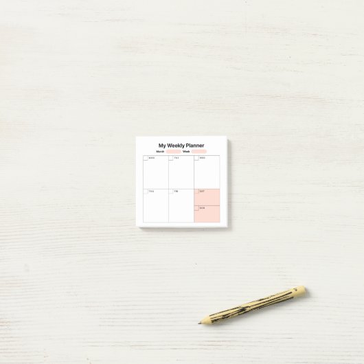 Weekstudieplanner Post-it® Notes (Op bureau)