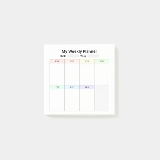 Weekstudieplanner Post-it® Notes (Voorkant)