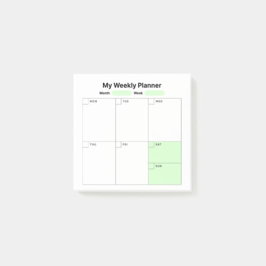 Weekstudieplanner Post-it® Notes (Voorkant)