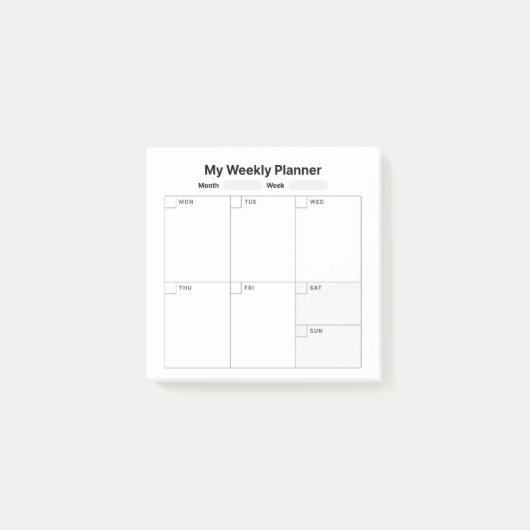 Weekstudieplanner Post-it® Notes (Voorkant)