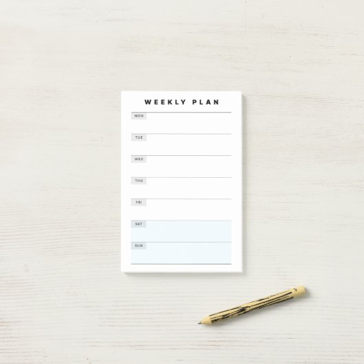 Weekstudieplanner Post-it® Notes (Op bureau)
