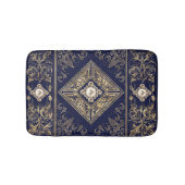 weelde | Blauw en Goud met juwelen bloeien Badmat (Voorkant)