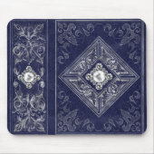  weelde | Blauw en Zilver Jeweled bloeien Muismat (Voorkant)