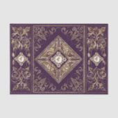  weelde | Paarse en gouden juwelen bloeien Tissuepapier (Voorkant)