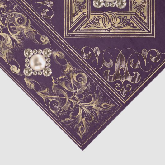weelde | Paarse en gouden juwelen bloeien Tissuepapier (Detail)