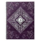  weelde | Paarse en zilveren juweel bloeien Notitieboek (Voorkant)