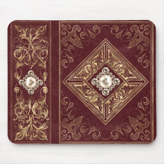 weelde | Rood en goud gejuweld bloeien Muismat (Voorkant)