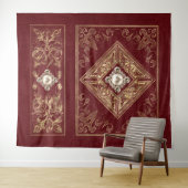 weelde | Rood en goud gejuweld bloeien Wandkleed (In Situ (horizontaal))