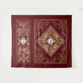weelde | Rood en goud gejuweld bloeien Wandkleed (Voorkant (horizontaal))