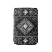  weelde | Zwart en Zilver Juweel Bloeien Badmat (Voorkant Verticaal)