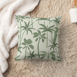 Weelderig accent: botanische palm vintage salie kussen