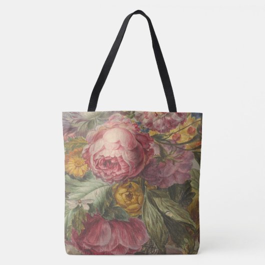 weelderig Antiek Roos Tote Bag (Voorkant)