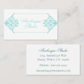 Weelderig barok Lijst blauw en wit Visitekaartje (Voorkant / Achterkant)