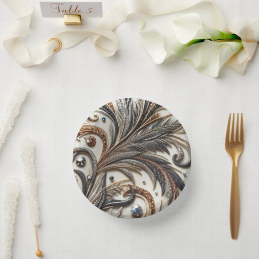 Weelderig barokdesign met edelsteenlook papieren kommen (Huwelijk)