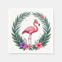 Weelderig bladrijk | Elegante Roze Flamingo Kroon 