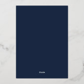 Weelderig Blauwe Bruiloft Folie Uitnodiging (Achterkant)