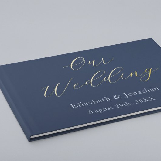 Weelderig blauwe bruiloft gastenboek