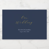 Weelderig blauwe bruiloft likeurfles etiket (Enkel label)