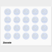 Weelderig Blauwe Bruiloft Ronde Sticker (Vel)