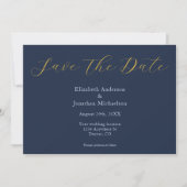 Weelderig blauwe bruiloft save the date (Voorkant)