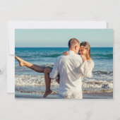 Weelderig blauwe bruiloft save the date (Achterkant)