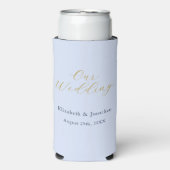 Weelderig blauwe bruiloft seltzer blikjeskoeler (Seltzer Voorkant)