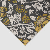 Weelderig bloempatroon met grote gouden bloemen tissuepapier (Detail)