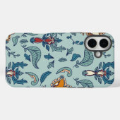 Weelderig bloempatroon op een lichtblauwe achtergr Case-Mate iPhone case (Achterkant (horizontaal))