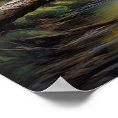 Weelderig bos en Babbling Stream Poster (Hoek)