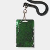 Weelderig bosgroen marmer chic zilver glitter badge (Voorzijde met lanyard)
