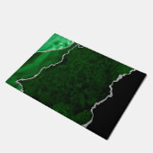 Weelderig bosgroen marmer chic zilver glitter deurmat (Schuin)