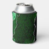 Weelderig bosgroen marmer chic zilver glitters blikjeskoeler (Blikje Achterkant)