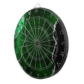 Weelderig bosgroen marmer chic zilver glitters dartbord (Voorkant Rechts)